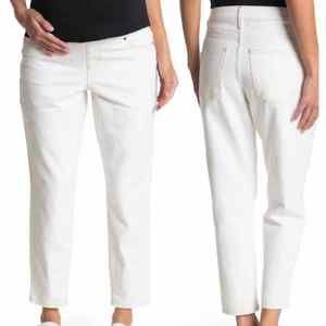 Topshop High Waisted Tapered Leg Maternity Jeans White